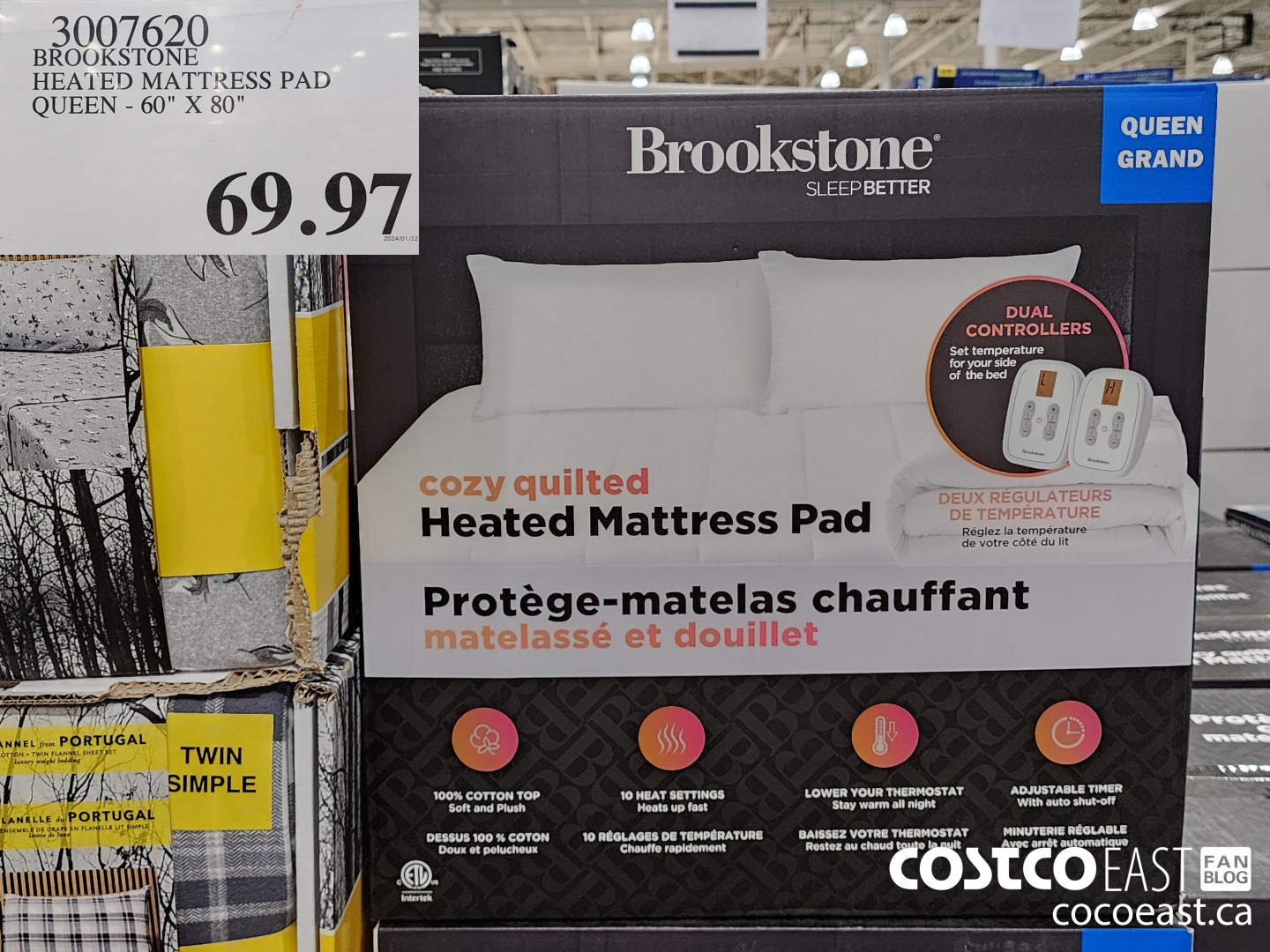 3007620 BROOKSTONE HEATED MATTRESS PAD QUEEN - 60