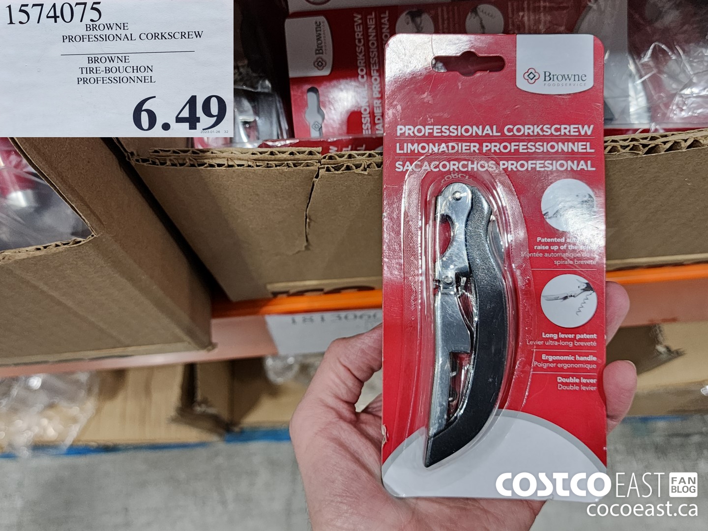 1574075 BROWNE PROFESSIONAL CORKSCREW $6.49