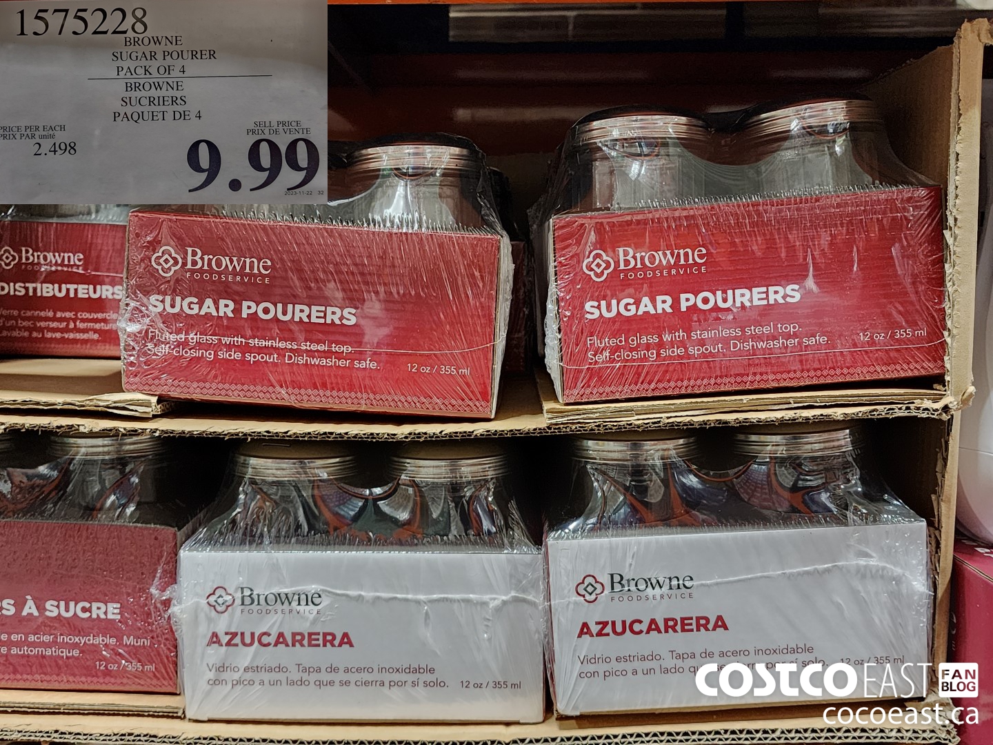 1575228 BROWNE SUGAR POURER PACK OF 4 $9.99