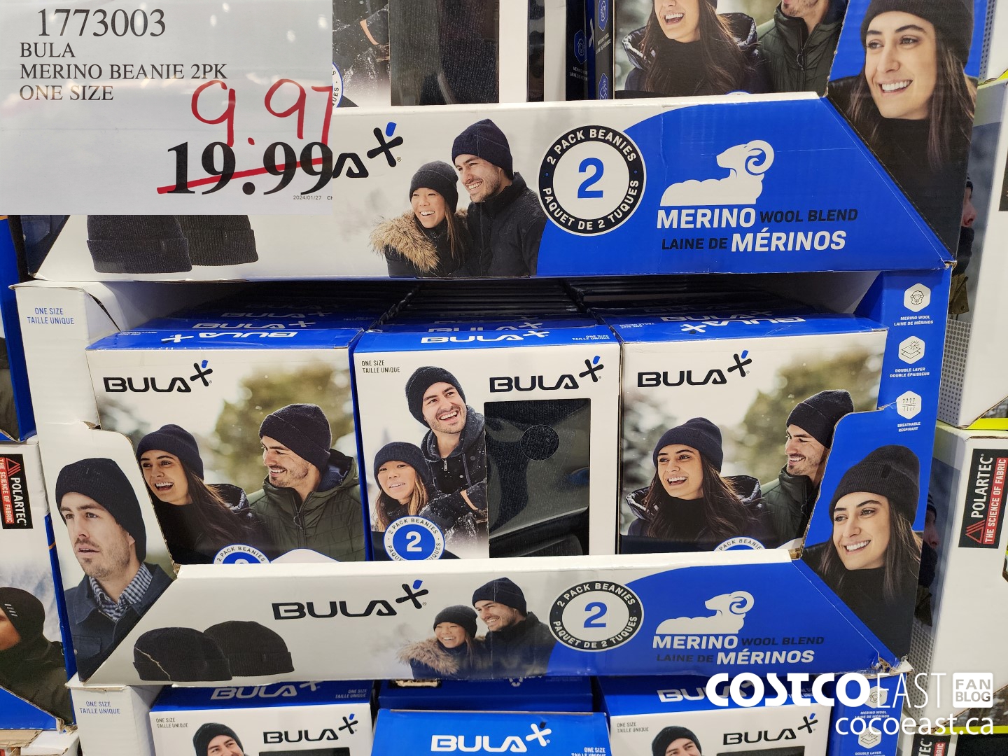 1773003 BULA MERINO BLEND BEANIE 2PK ONE SIZE $9.97