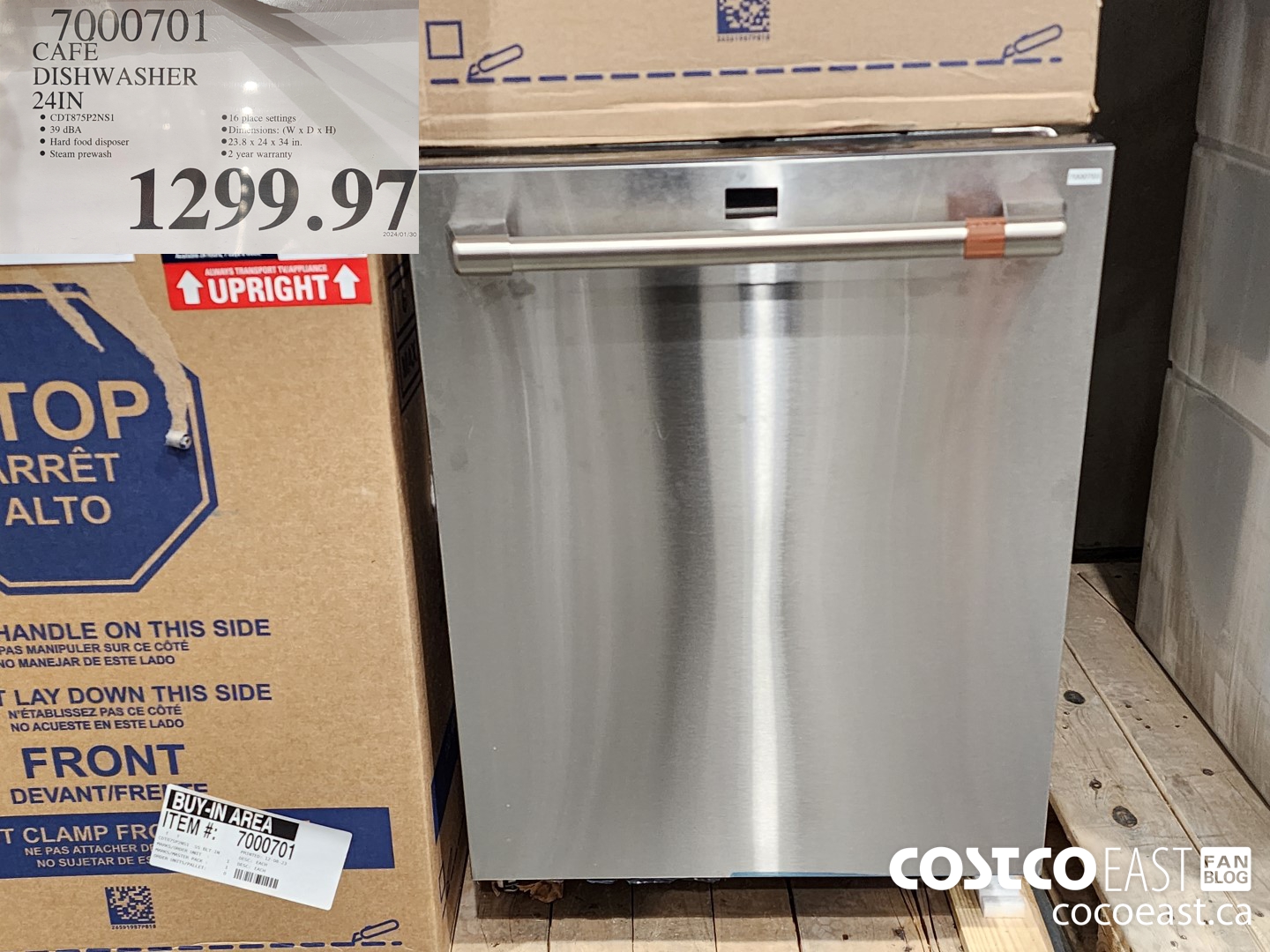 7000701 CAFE DISHWASHER 24IN $1299.97