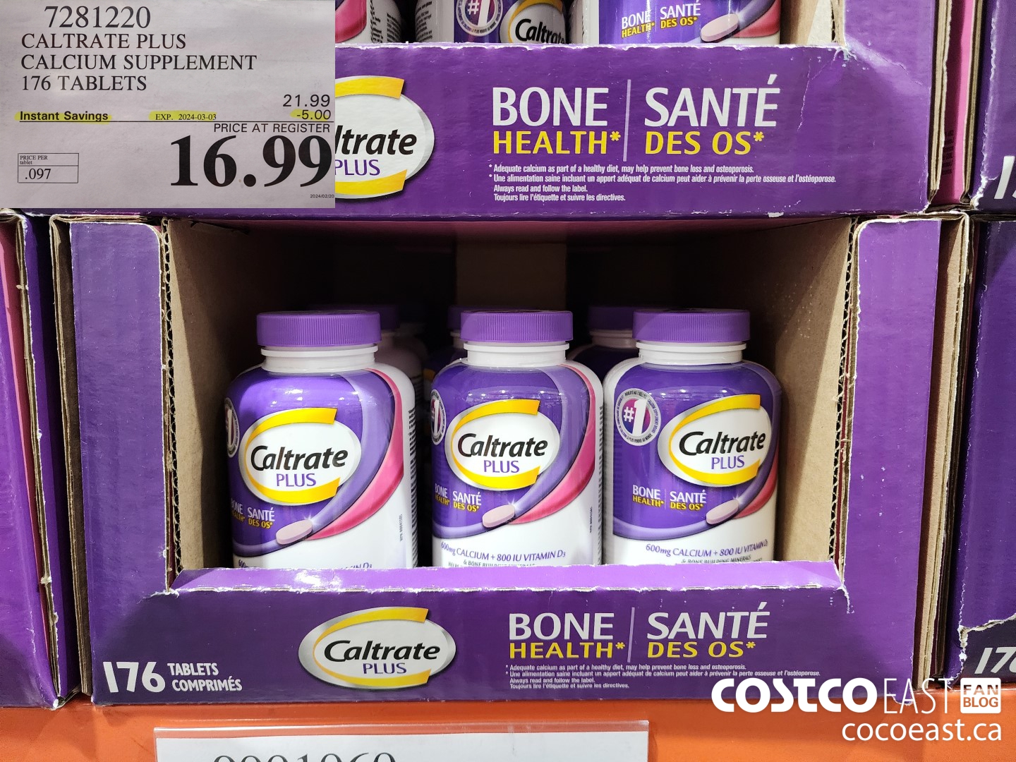 7281220 CALTRATE PLUS CALCIUM SUPPLEMENT 176 TABLETS ($5.00 INSTANT SAVINGS EXPIRES ON 2024-03-03) $16.99