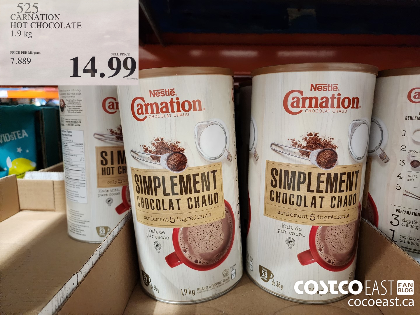 525 CARNATION HOT CHOCOLATE 1.9 KG $14.99
