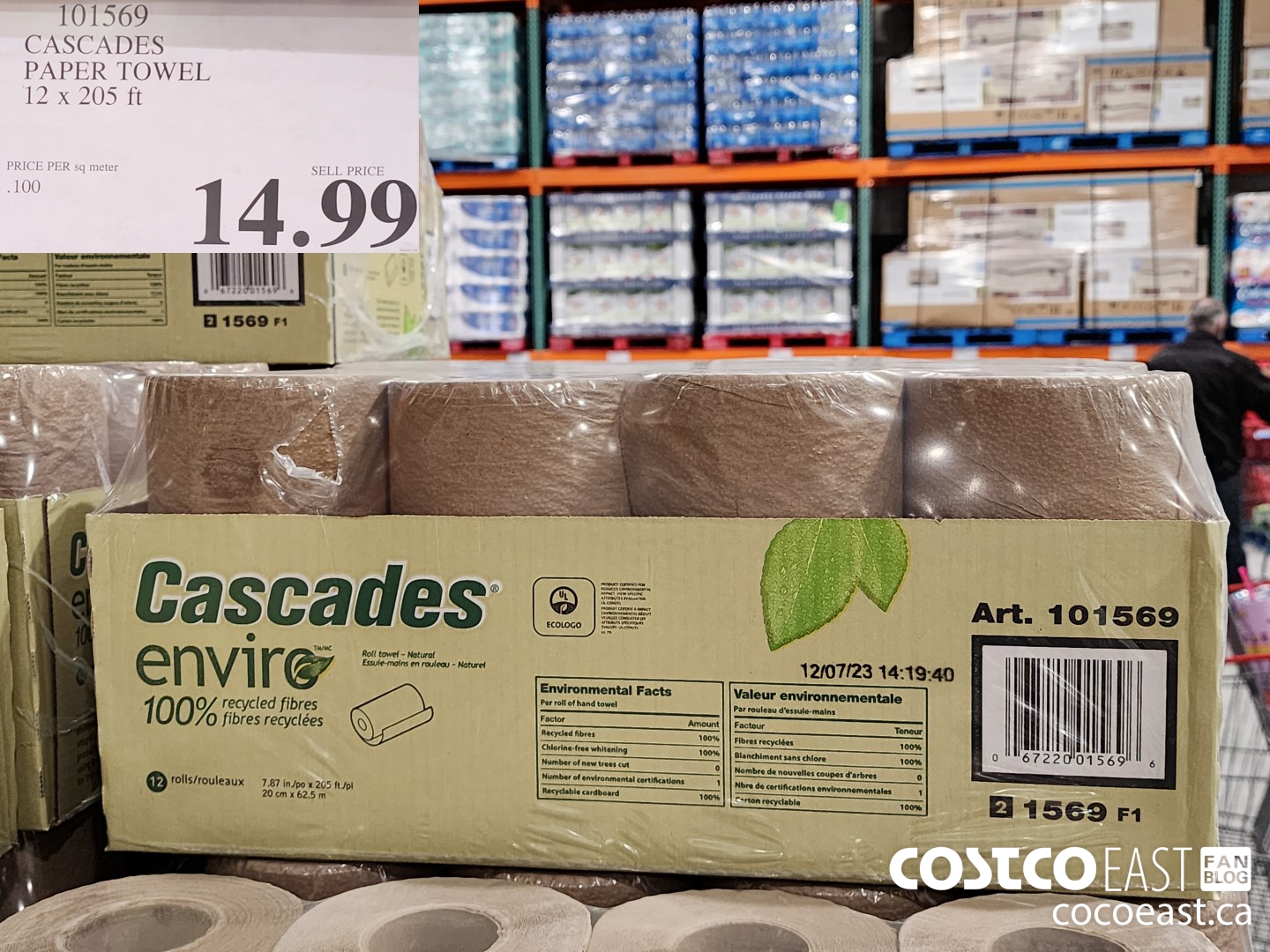101569 CASCADES PAPER TOWEL 12 x 205 ft $14.99