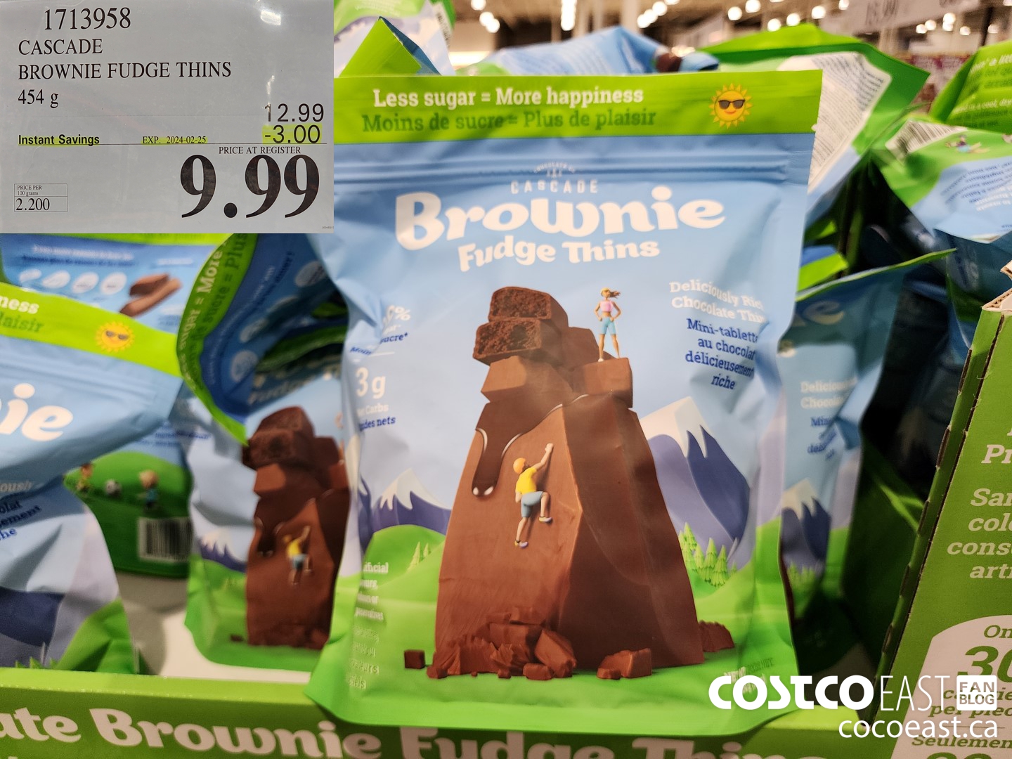 1713958 CASCADE BROWNIE FUDGE THINS 454 g ($3.00 INSTANT SAVINGS EXPIRES ON 2024-02-25) $9.99