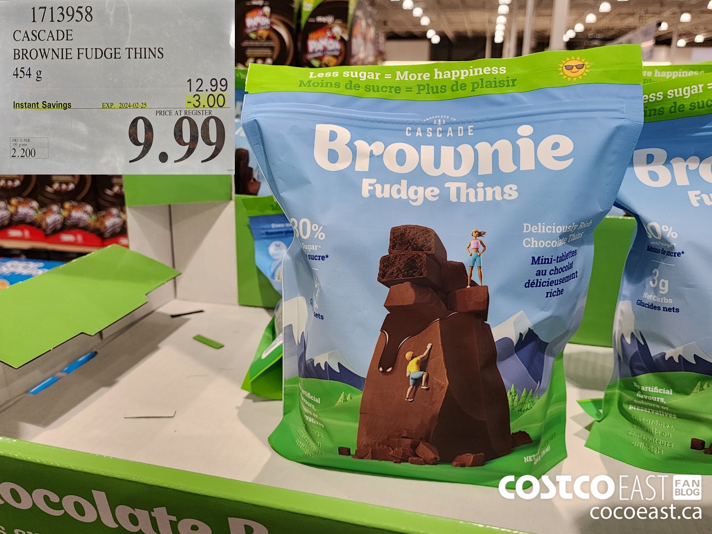 1713958 CASCADE BROWNIE FUDGE THINS 454 g ($3.00 INSTANT SAVINGS EXPIRES ON 2024-02-25) $9.99