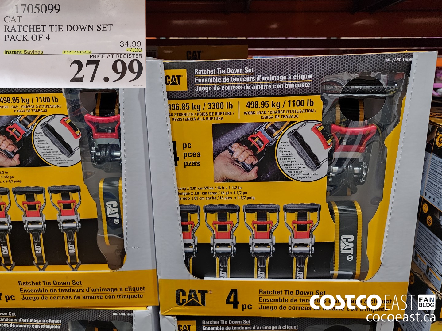 1705099 CAT RATCHET TIE DOWN SET PACK OF 4 ($7.00 INSTANT SAVINGS EXPIRES ON 2024-02-18) $27.99