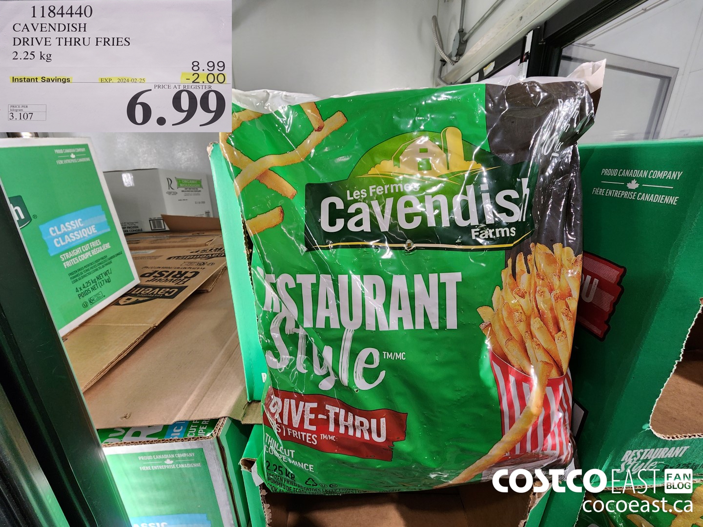 1184440 CAVENDISH DRIVE THRU FRIES 2.25 kg ($2.00 INSTANT SAVINGS EXPIRES ON 2024-02-25) $6.99