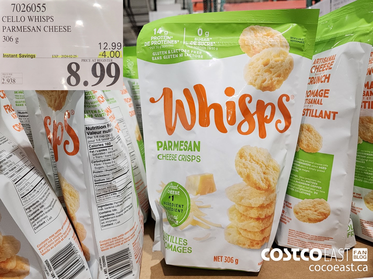 7026055 CELLO PARMESAN CHEESE CRISPS 269 g ($4.00 INSTANT SAVINGS EXPIRES ON 2024-02-25) $8.99