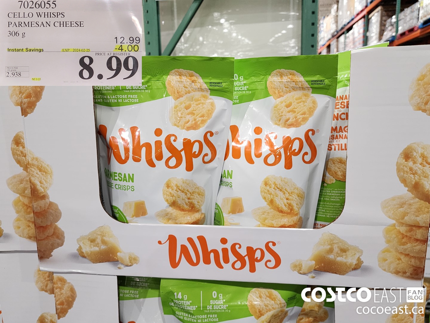 7026055 CELLO PARMESAN CHEESE CRISPS 269 g ($4.00 INSTANT SAVINGS EXPIRES ON 2024-02-25) $8.99