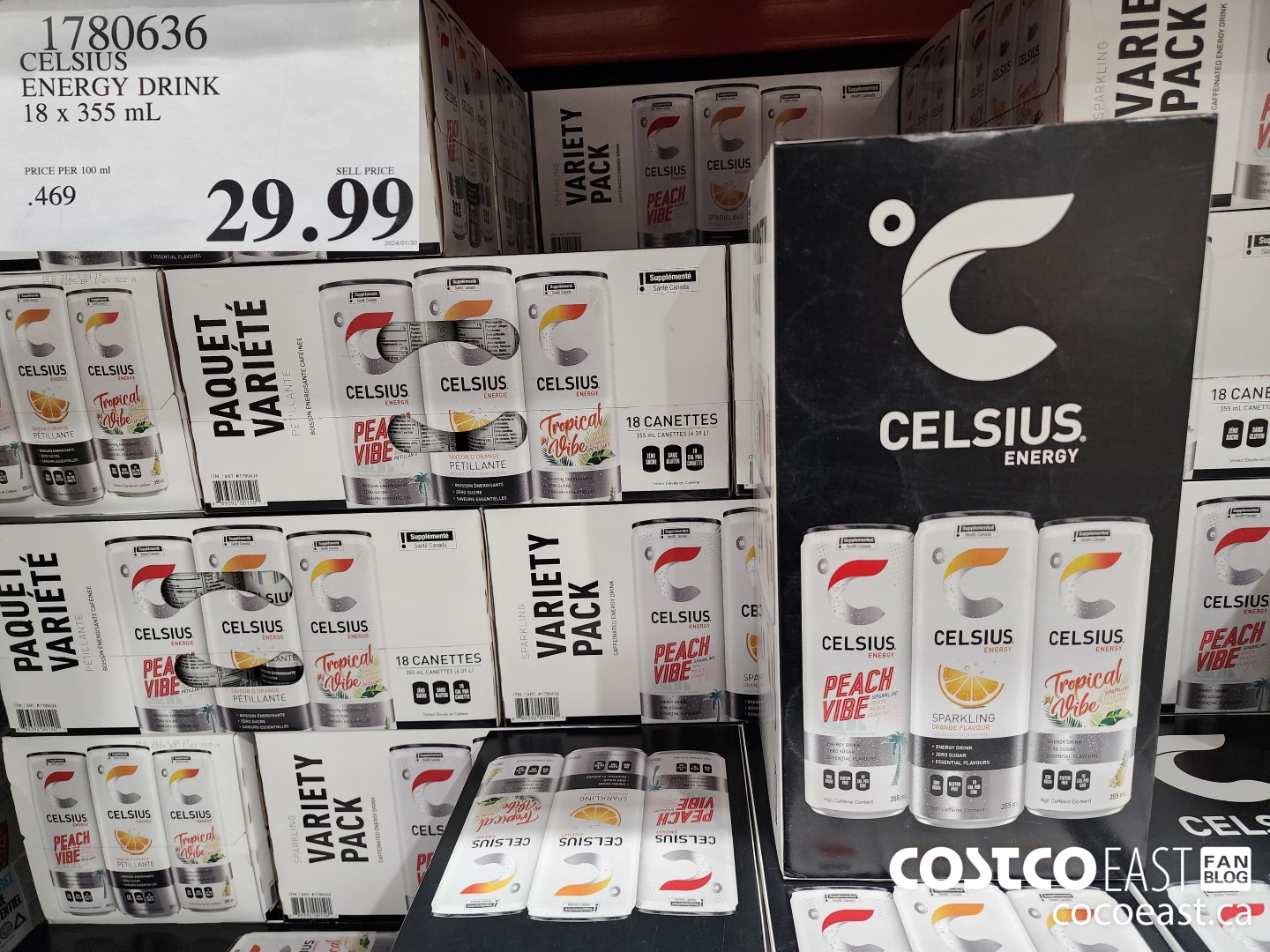 1780636 CELSIUS ENERGY DRINK 18 X 355 ML $29.99