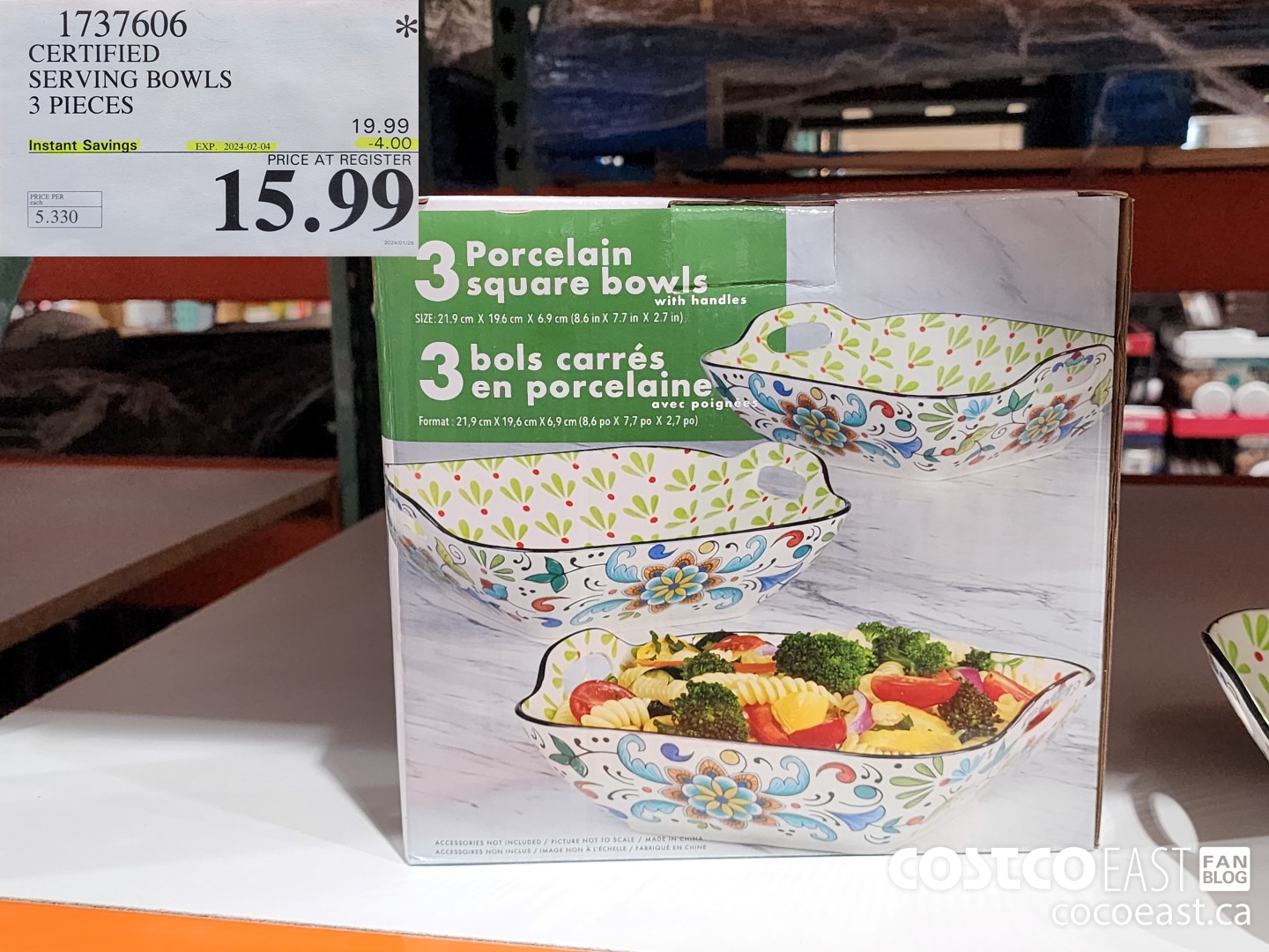 1737606 CERTIFIED SERVING BOWLS 3 PIECES ($4.00 INSTANT SAVINGS EXPIRES ON 2024-02-04) $15.99