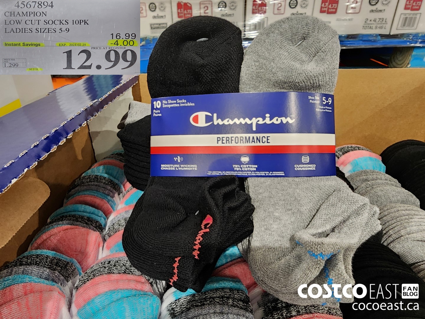 4567894 CHAMPION LOW CUT SOCKS 10 PK LADIES: SIZES 5-9 ($4.00 INSTANT SAVINGS EXPIRES ON 2024-02-25) $12.99