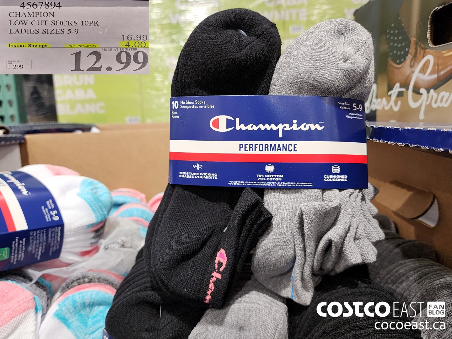 4567894 CHAMPION LOW CUT SOCKS 10 PK LADIES: SIZES 5-9 ($4.00 INSTANT SAVINGS EXPIRES ON 2024-02-25) $12.99