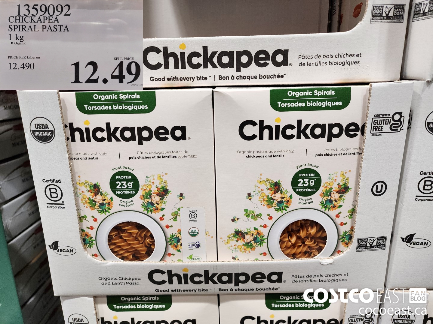 1359092 CHICKAPEA SPIRAL PASTA 1kg $12.49