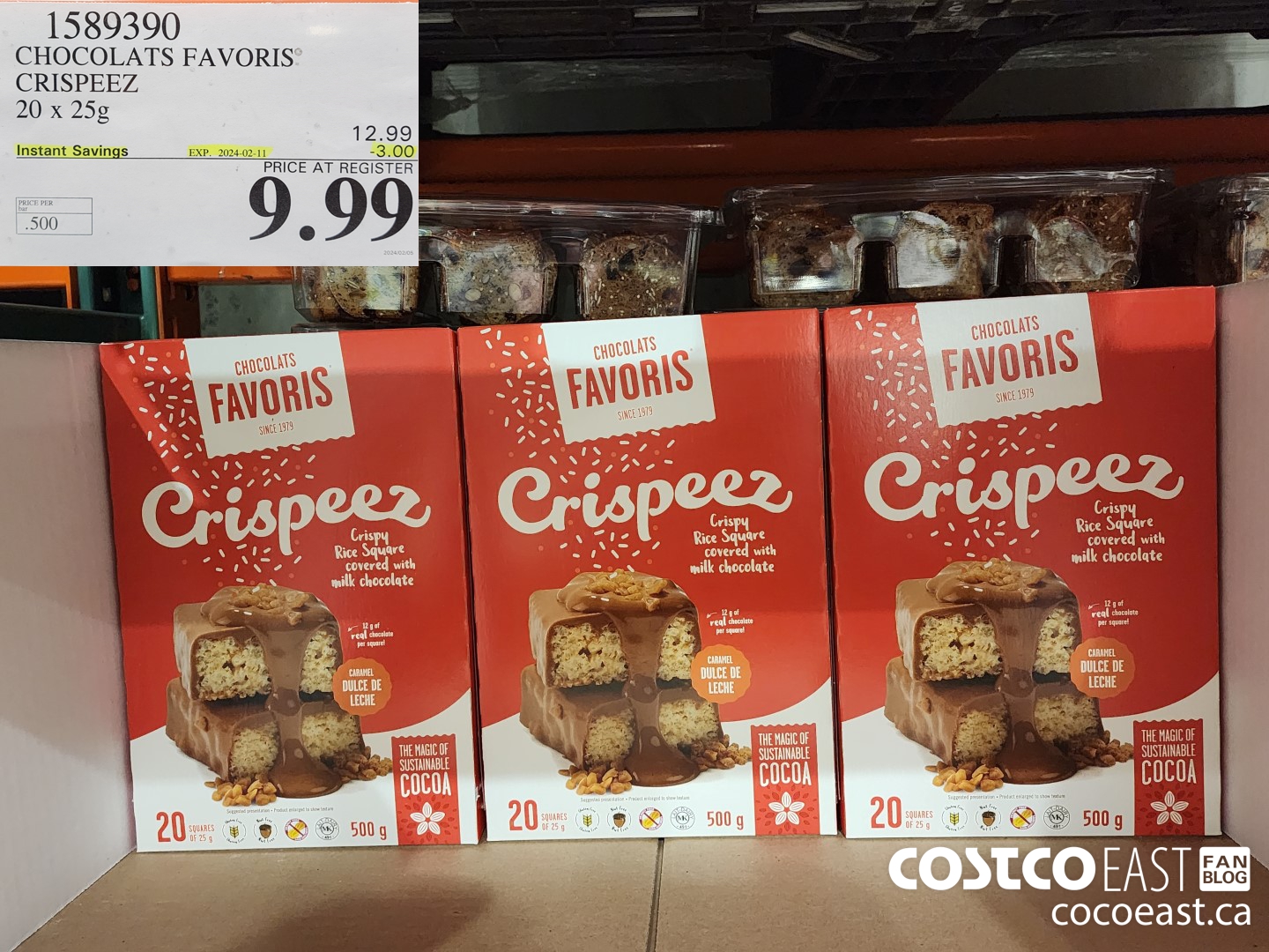 1589390 CHOCOLATS FAVORIS CRISPEEZ 20 x 25G ($3.00 INSTANT SAVINGS EXPIRES ON 2024-02-11) $9.99