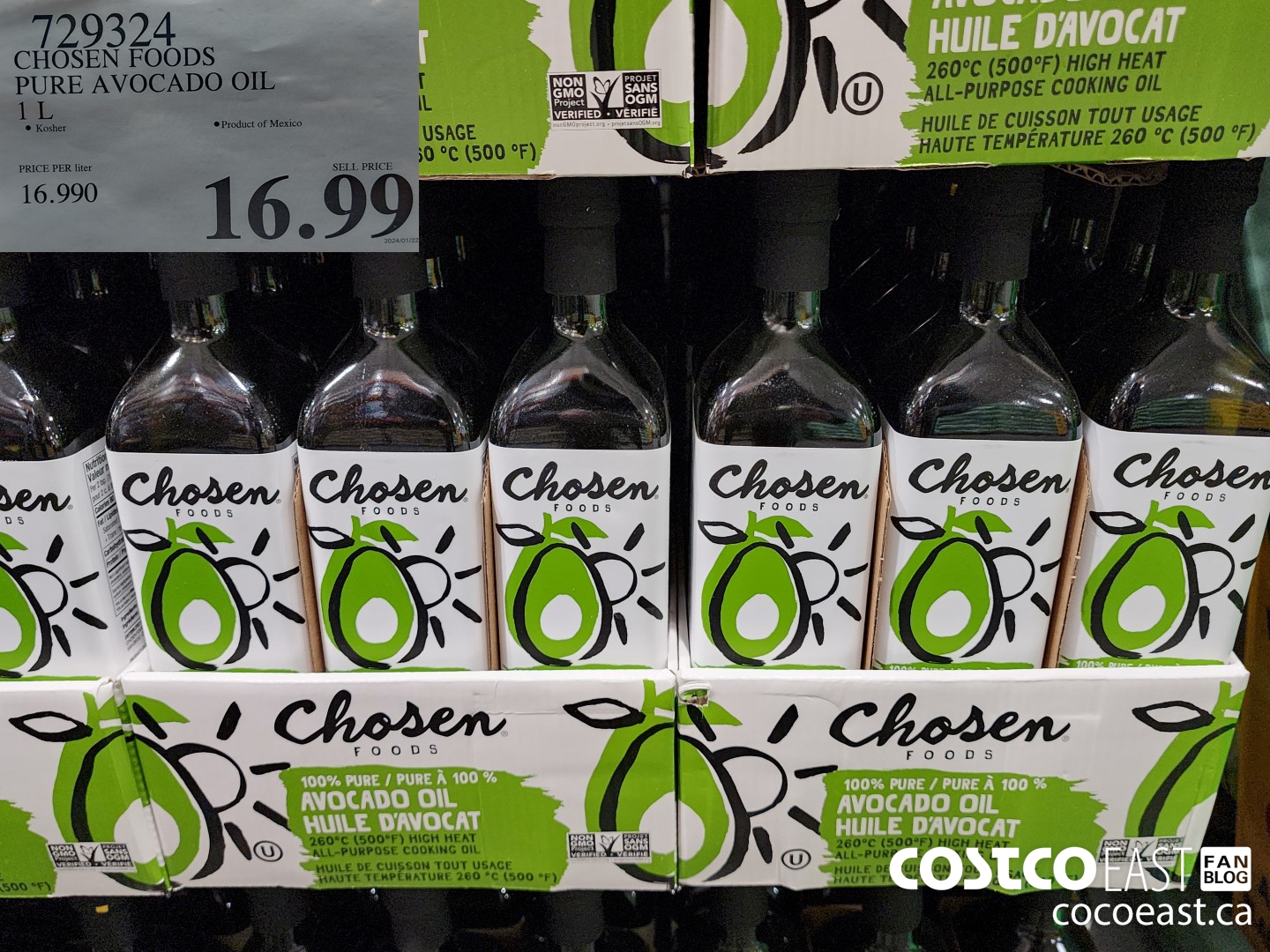 729324 CHOSEN FOODS PURE AVOCADO OIL 1L $16.99