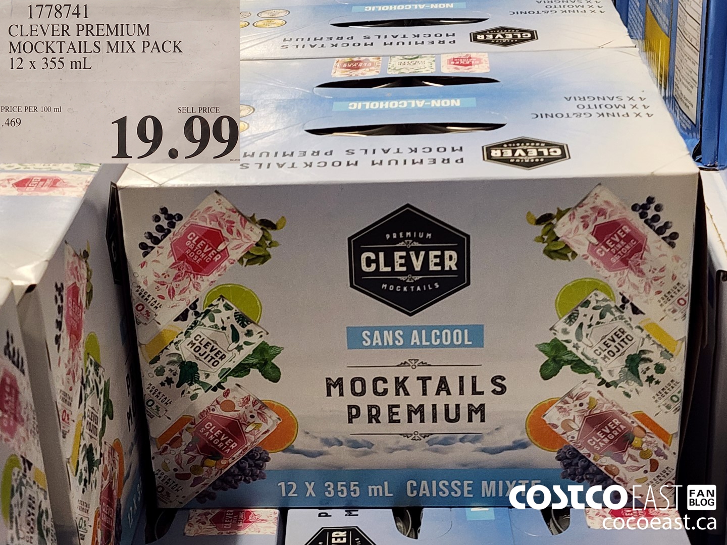 1778741 CLEVER PREMIUM MOCKTAILS MIX PACK 12 X 355 ML $19.99