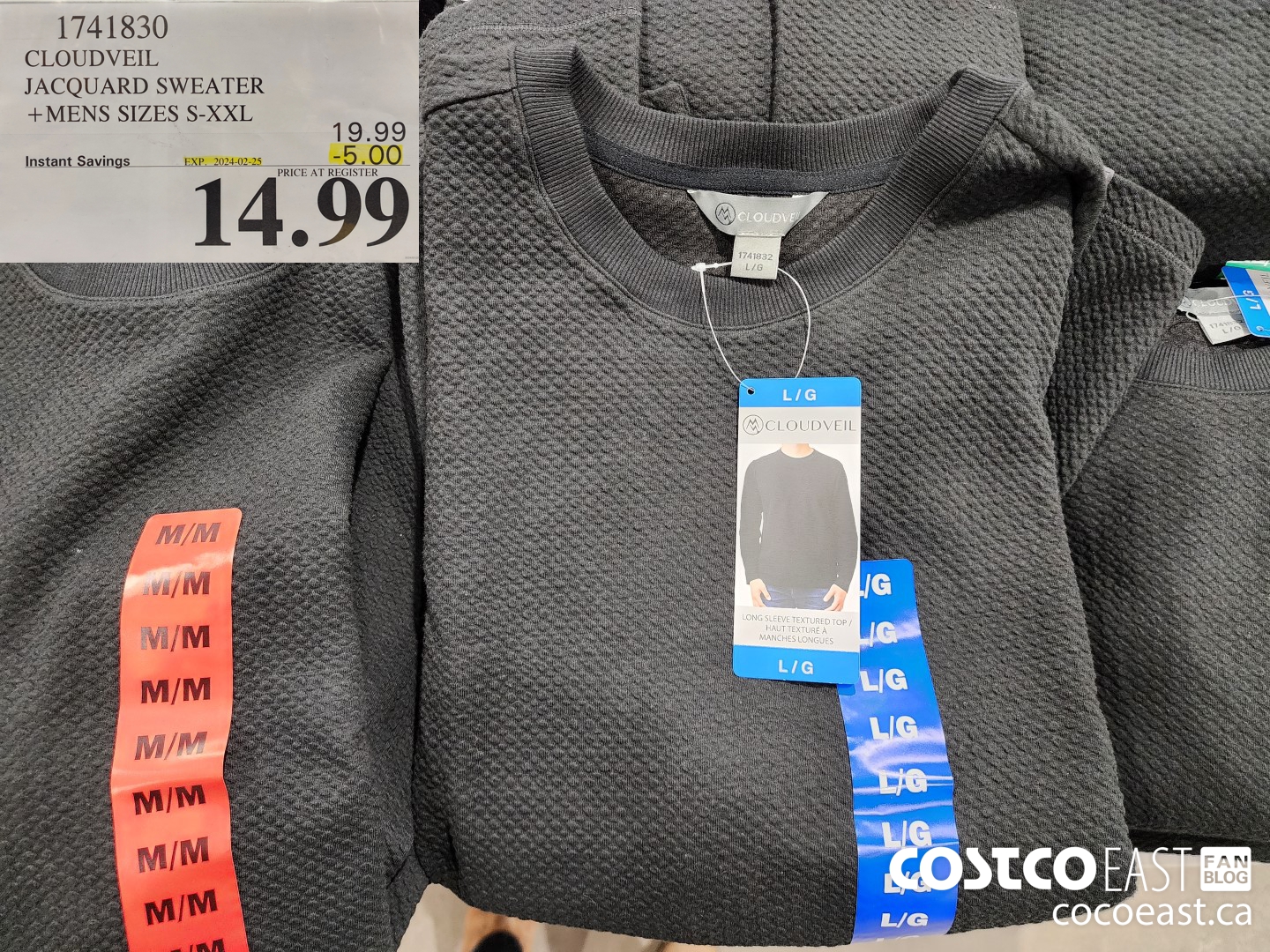 1741830 CLOUDVEIL JACQUARD SWEATER +MENS SIZES S-XXL ($5.00 INSTANT SAVINGS EXPIRES ON 2024-02-25) $14.99