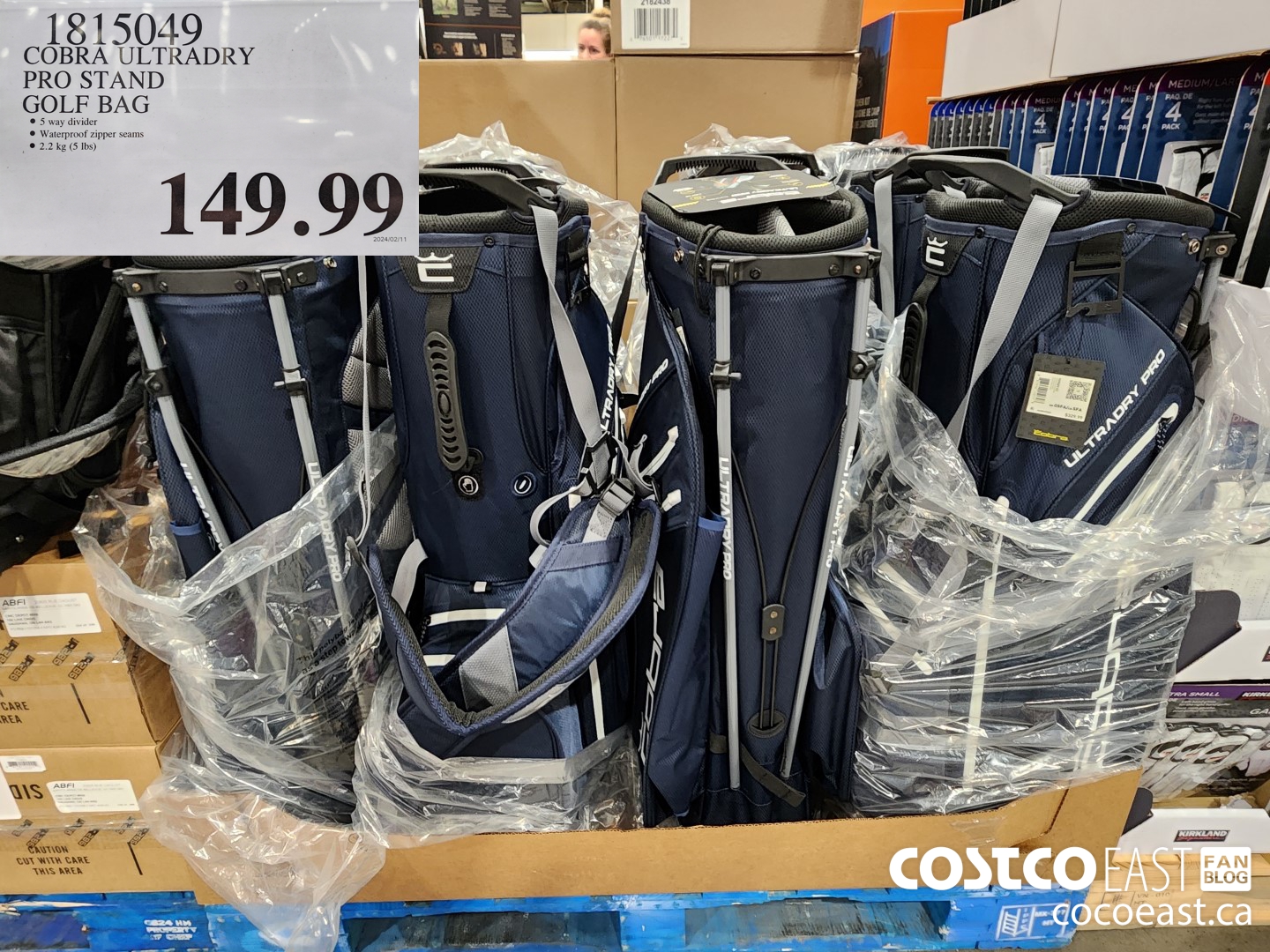 1815049 COBRA ULTRADRY PRO STAND GOLF BAG $149.99