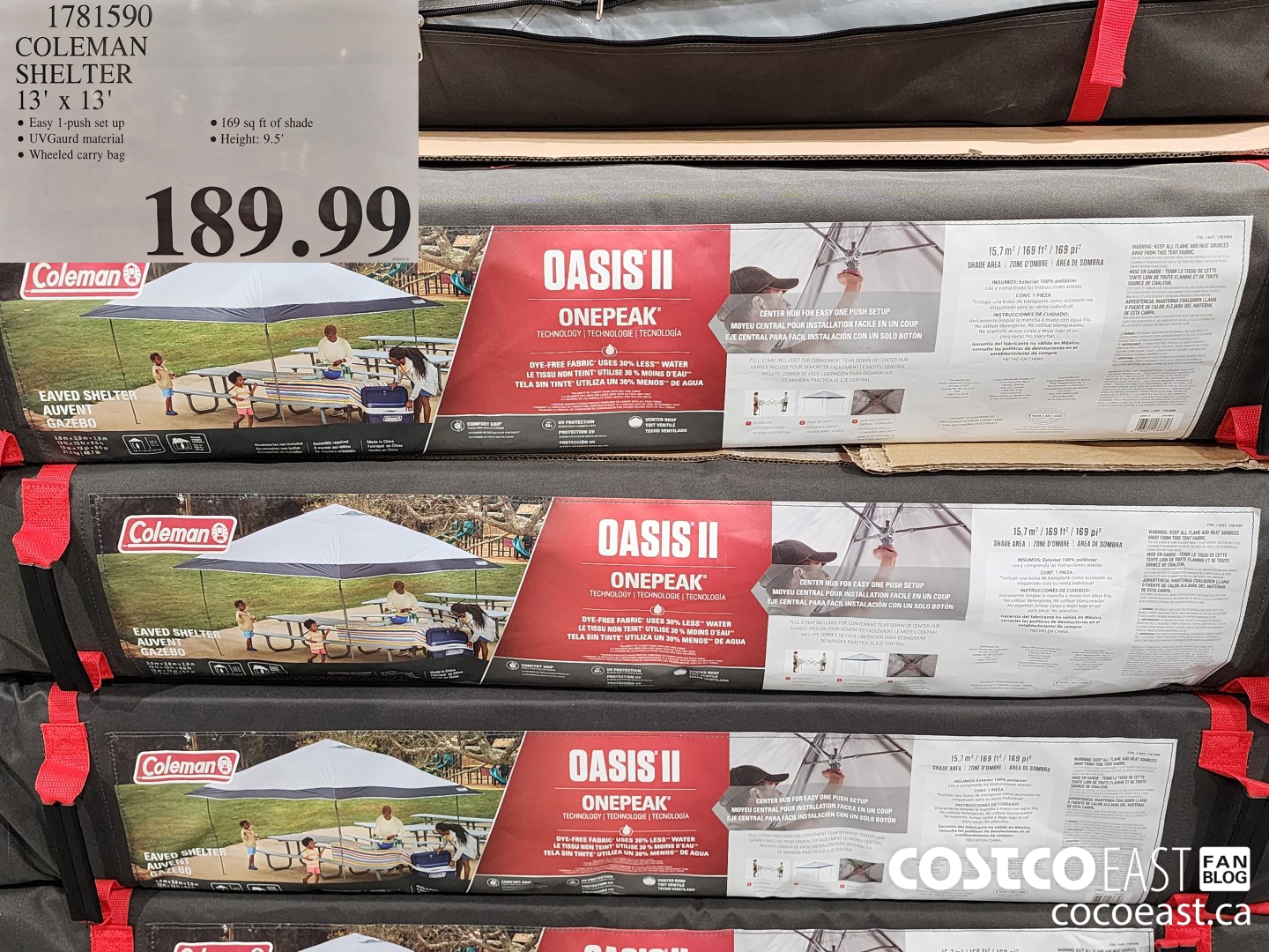 1781590 COLEMAN SHELTER 13' X 13' $18.99