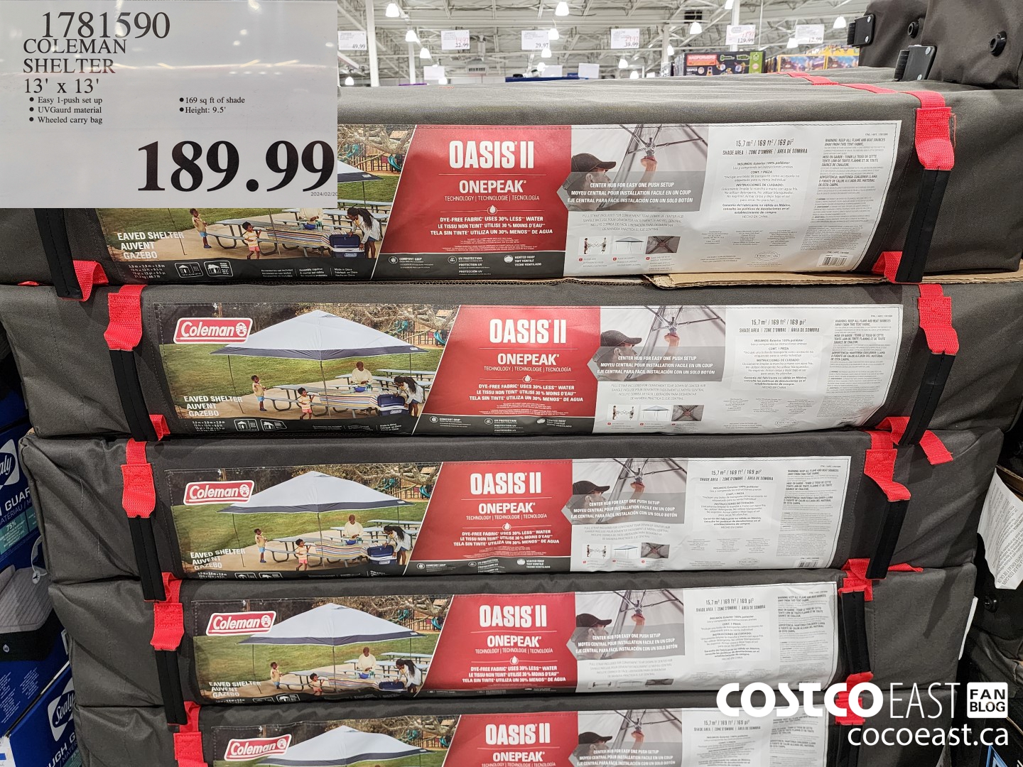 1781590 COLEMAN SHELTER 13' X 13' $18.99