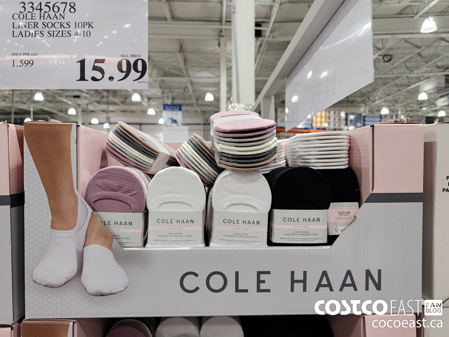 3345678 COLE HAAN NO SHOW SOCK 10PK LADIES SIZES 4-10 $15.99