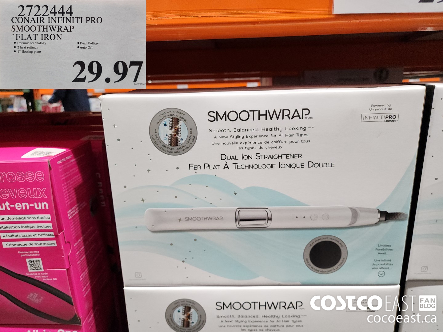 2722444 CONAIR INFINITI PRO SMOOTHWRAP FLAT IRON $29.97