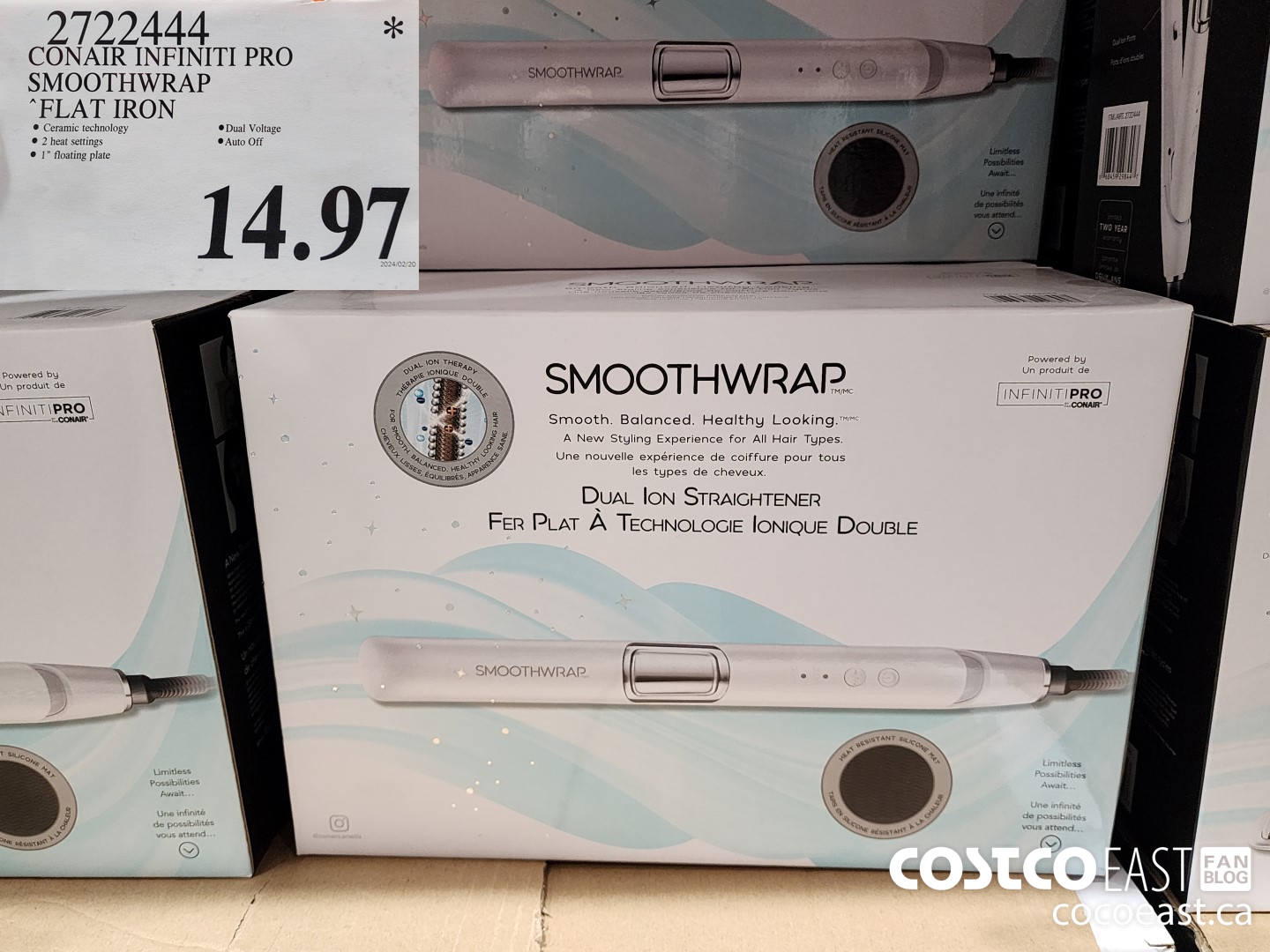 2722444 CONAIR INFINITI PRO SMOOTHWRAP FLAT IRON $14.97