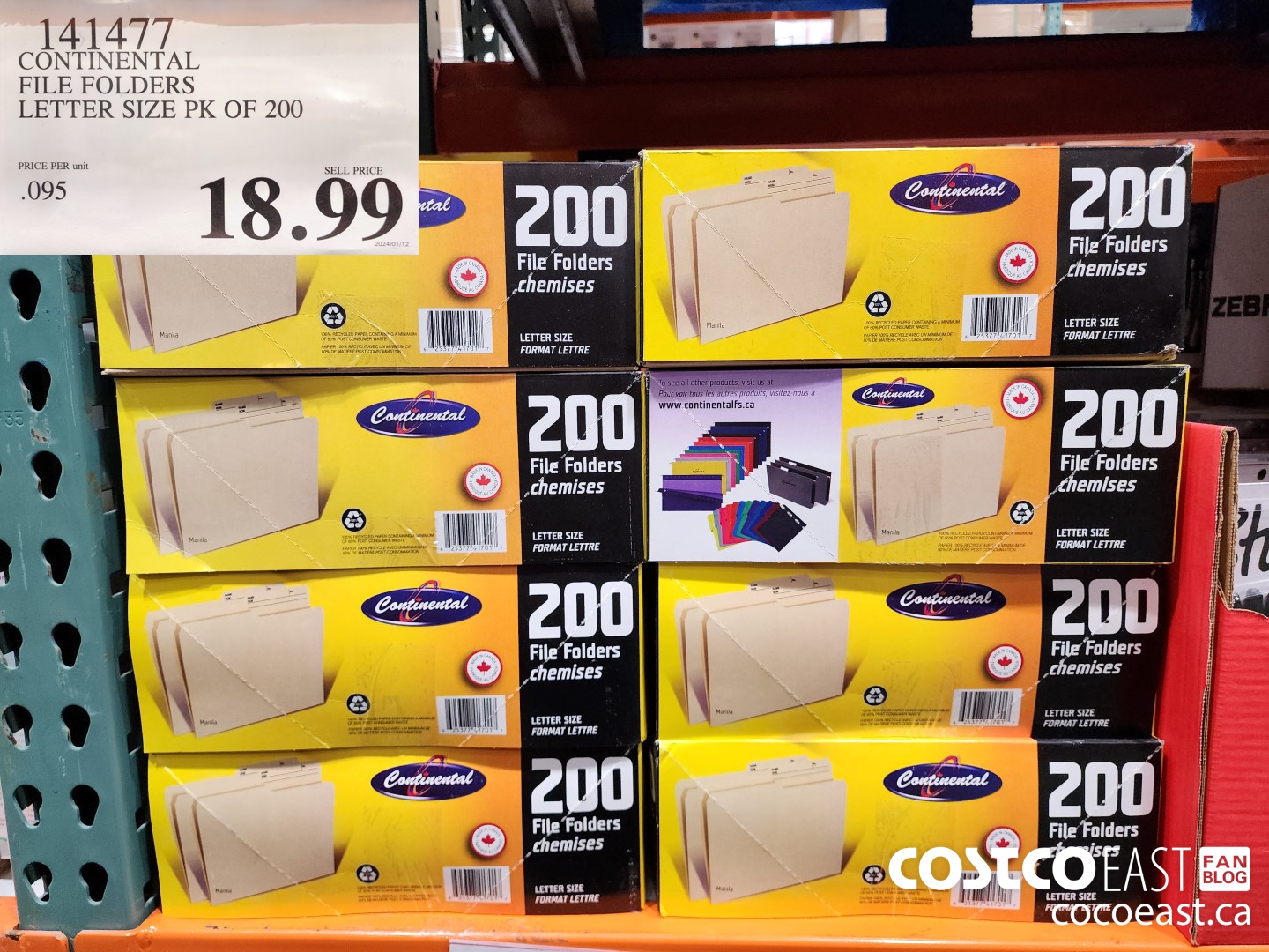 141477 CONTINENTAL FILE FOLDERS LETTER SIZE PK OF 200 $18.99