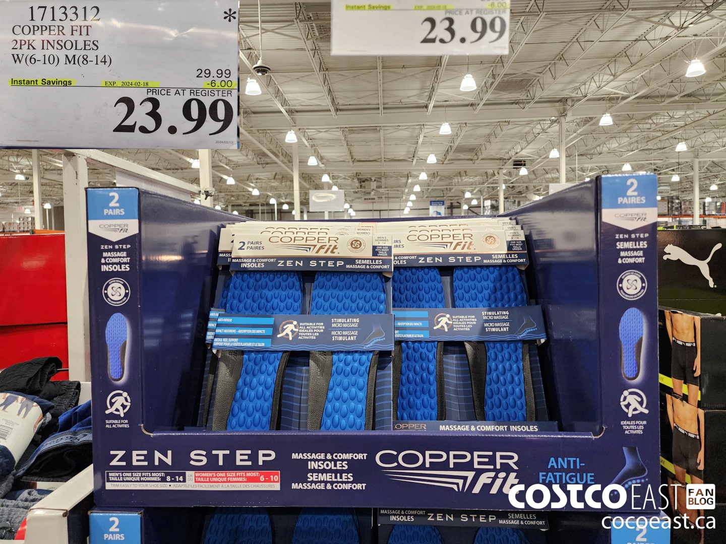 1713312 COPPER FIT 2PK INSOLES W(6-10) M(8-14) ($6.00 INSTANT SAVINGS EXPIRES ON 2024-02-18) $23.99