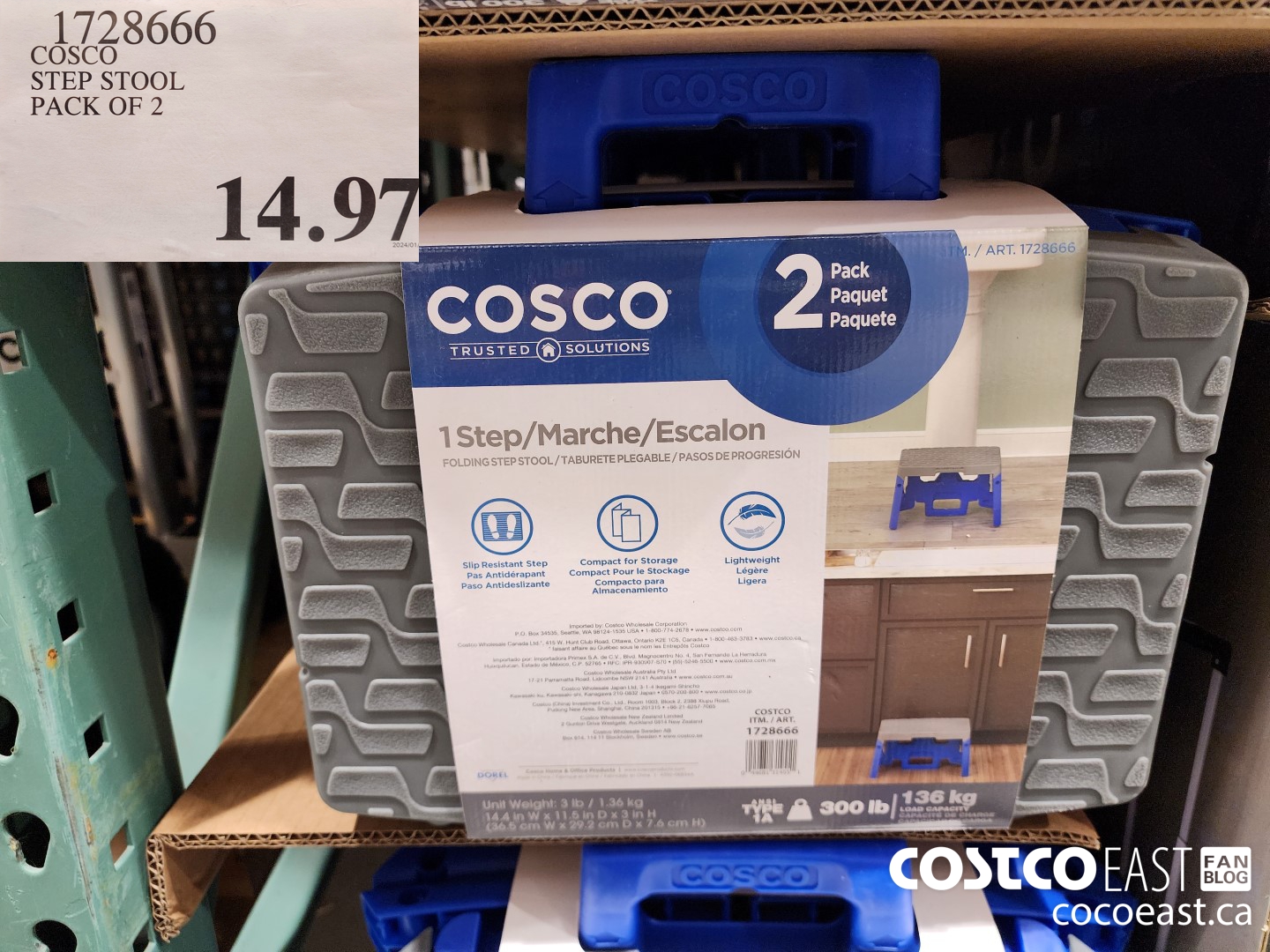 1728666 COSCO STEP STOOL PACK OF 2 $14.97