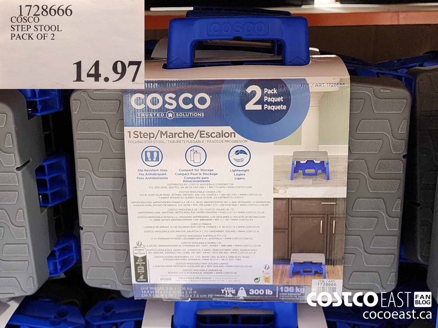 1728666 COSCO STEP STOOL PACK OF 2 $14.97