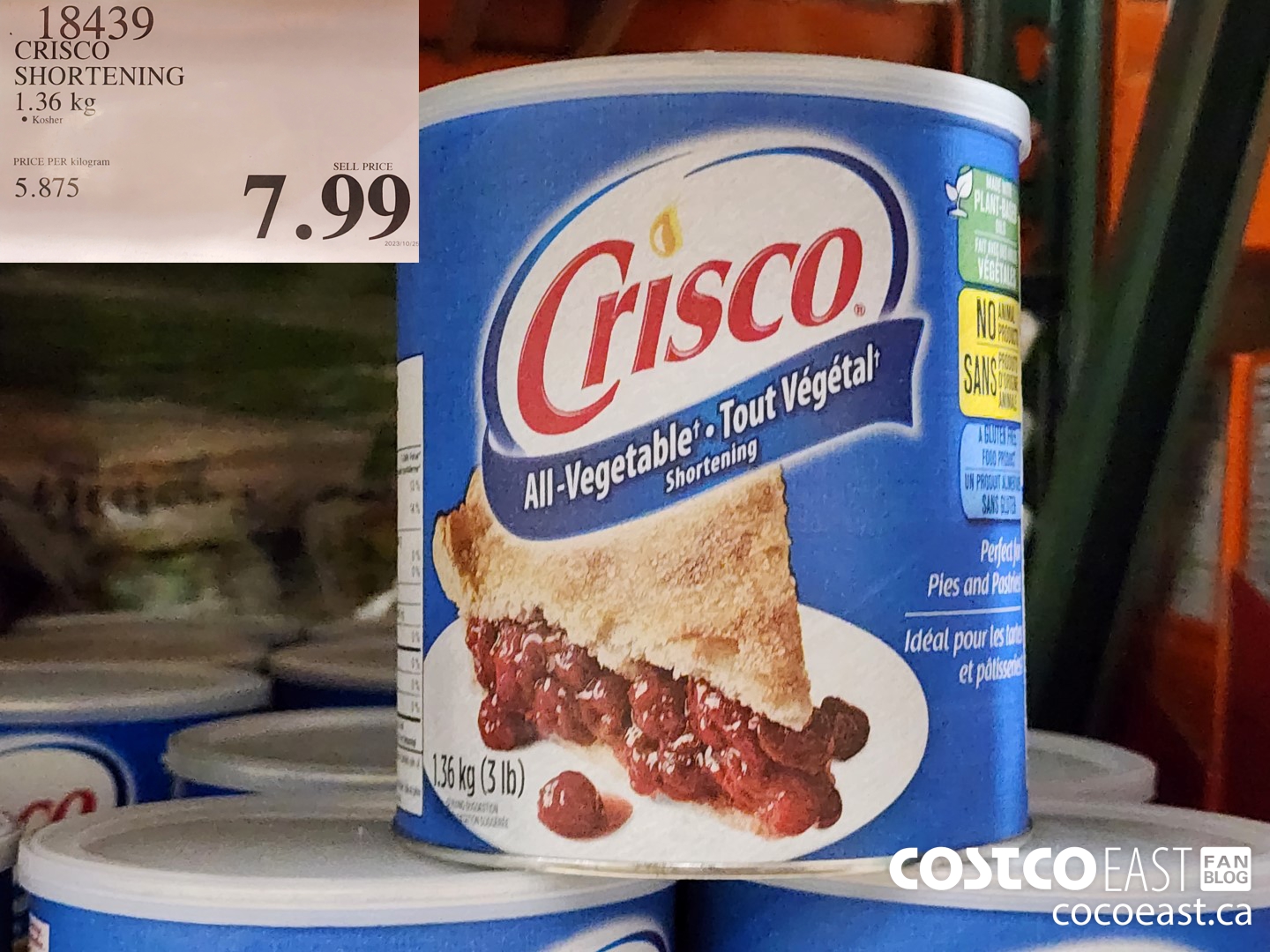 18439 CRISCO SHORTENING 1.36 kg $7.99