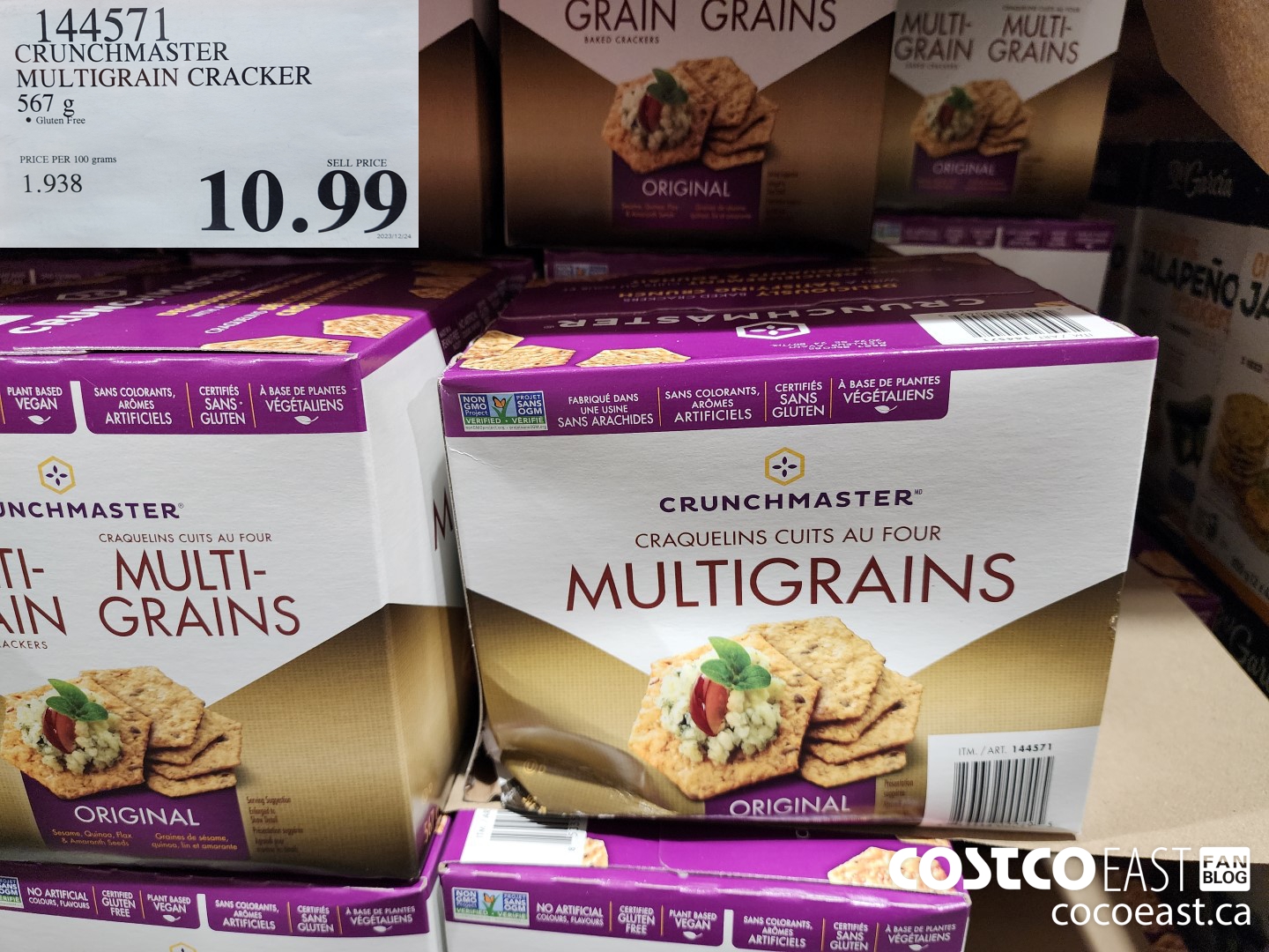 144571 CRUNCHMASTER MULTIGRAIN CRACKER 567 G $10.99