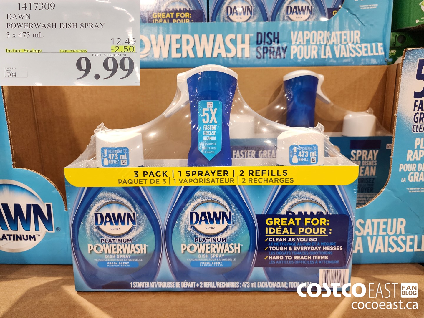 1417309 DAWN POWERWASH DISH SPRAY 3 X 473 mL ($2.50 INSTANT SAVINGS EXPIRES ON 2024-02-25) $9.99