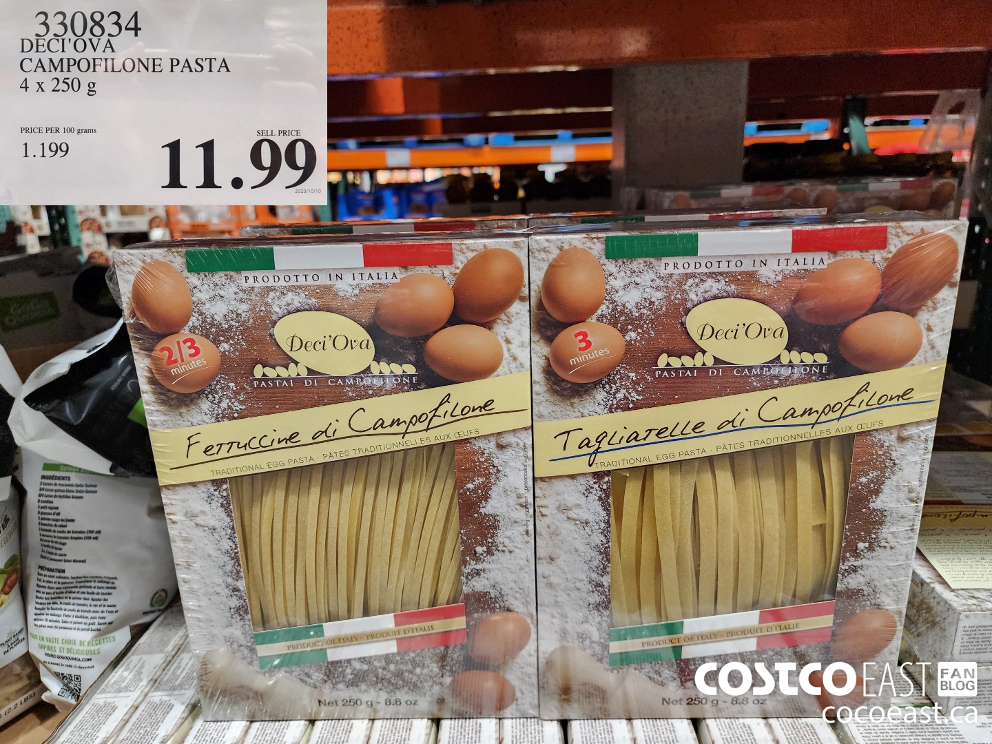330834 DECI'OVA CAMPOFILONE PASTA 4 x 250 G $11.99