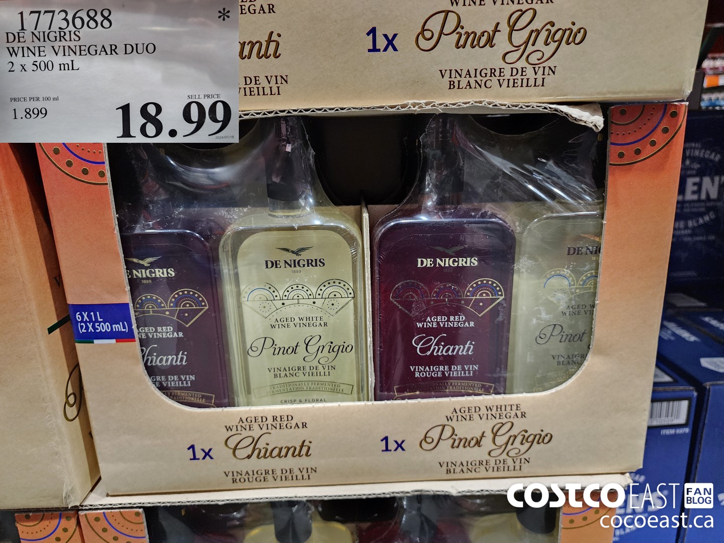 1773688 DE NIGRIS WINE VINEGAR DUO 2 x 500 mL $18.99