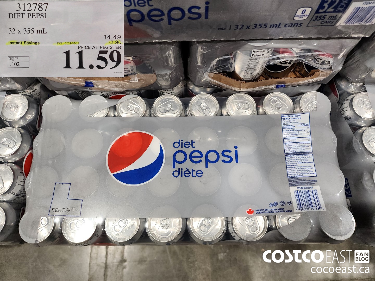 312787 DIET PEPSI 32 X 355 2024-002-11 ($2.90 INSTANT SAVINGS) $11.59