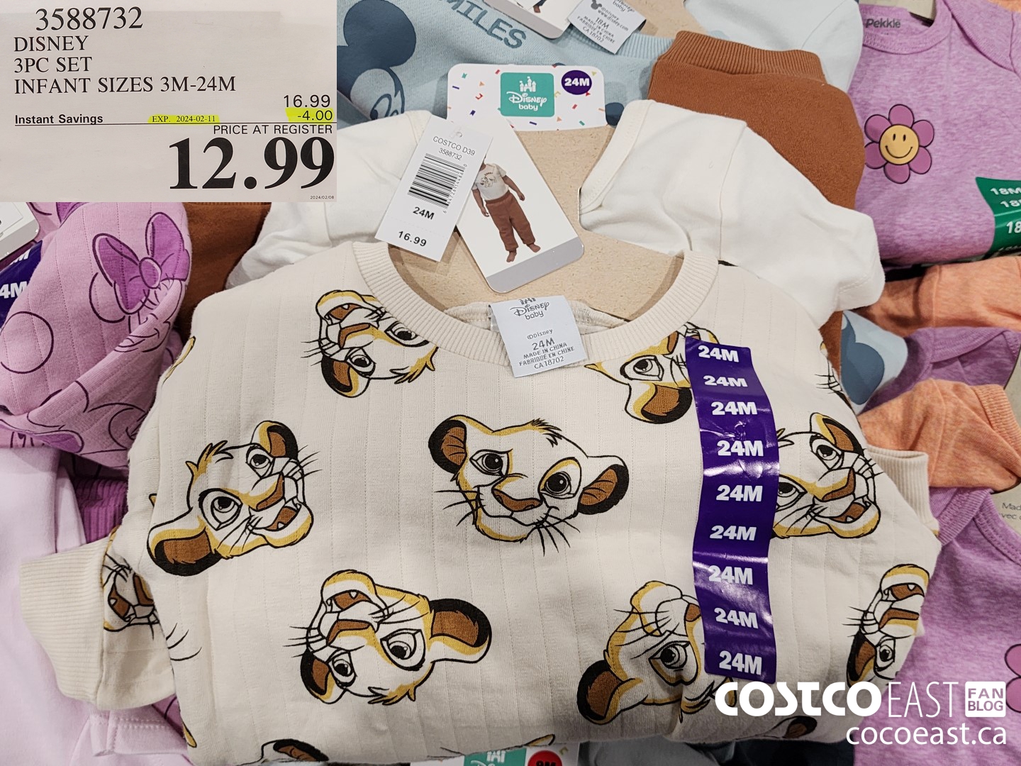 3588732 DISNEY 3 PC SET INFANT SIZES 3M-24M ($4.00 INSTANT SAVINGS EXPIRES ON 2024-02-11) $12.99