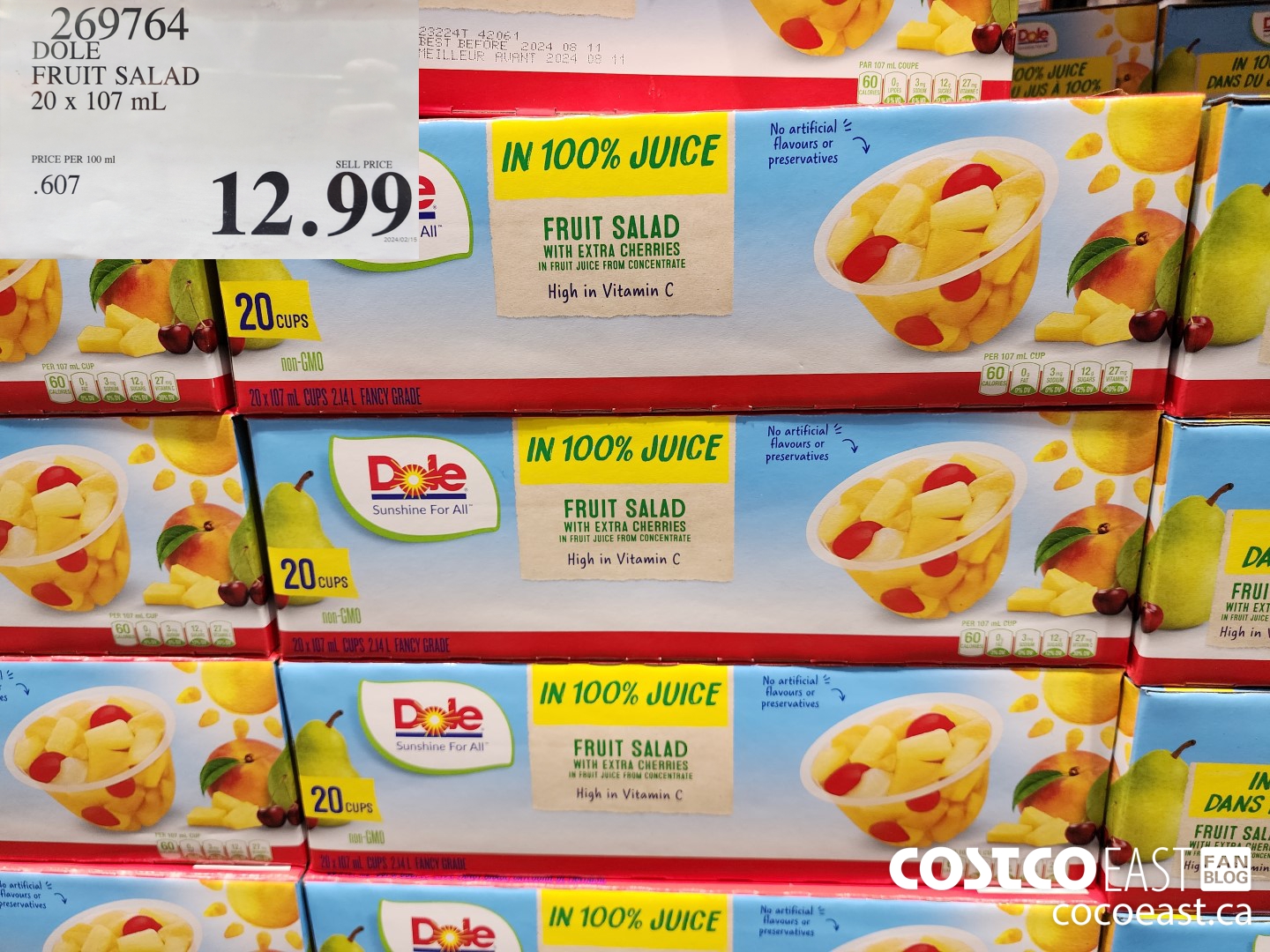 269764 DOLE FRUIT SALAD 20 X 107 ML $12.99