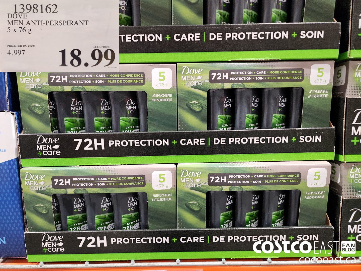 1398162 DOVE MEN ANTI-PERSPIRANT 5 x 76 g $18.99