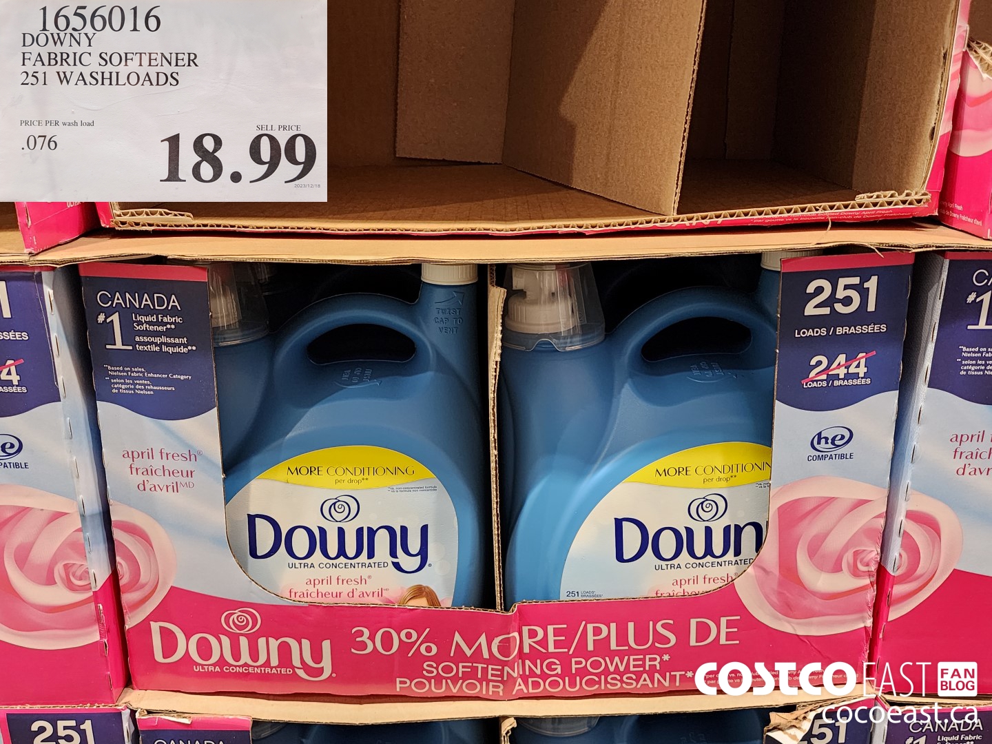 1656016 DOWNY FABRIC SOFTENER 251 washloads $18.99