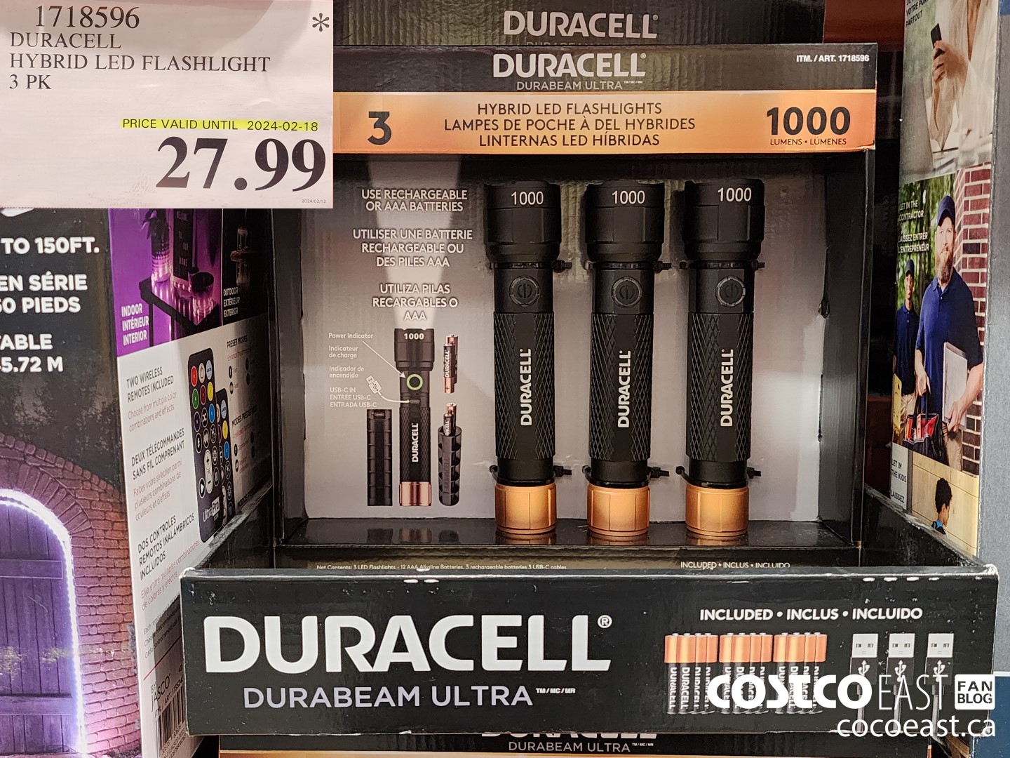 1718596 DURACELL HYBRID LED FLASHLIGHT 3 PK $27.99