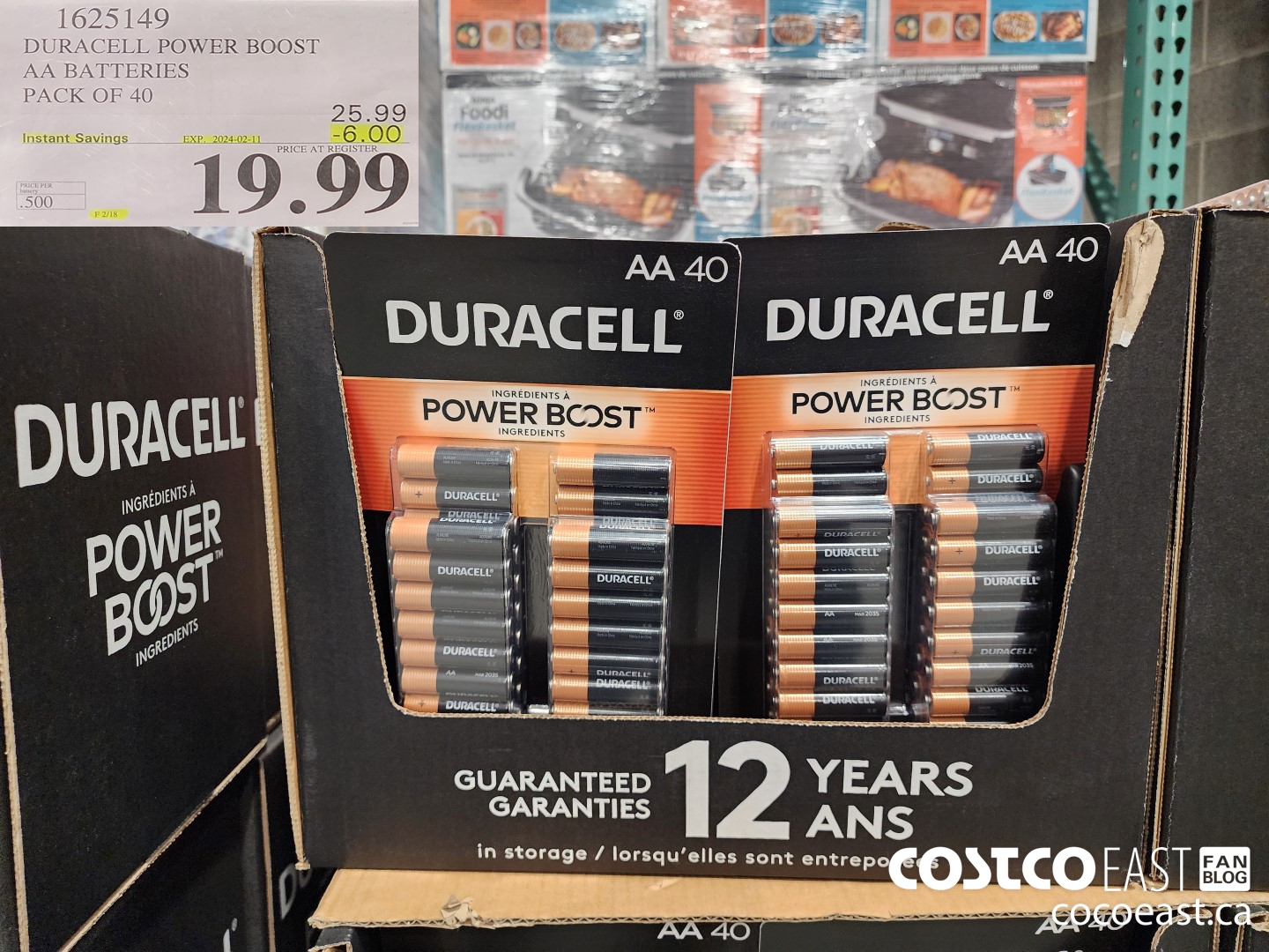 1625149 DURACELL POWER BOOST AA BATTERIES PACK OF 40 ($6.00 INSTANT SAVINGS EXPIRES ON 2024-02-11) $19.99