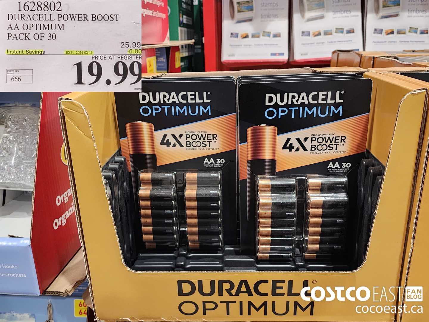 1628802 DURACELL POWER BOOST AA OPTIMUM PACK OF 30 ($6.00 INSTANT SAVINGS EXPIRES ON 2024-02-11) $19.99