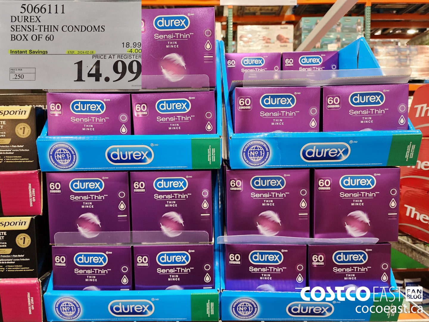 5066111 DUREX SENSI-THIN CONDOMS BOX OF 60 ($4.00 INSTANT SAVINGS EXPIRES ON 2024-02-18) $14.99