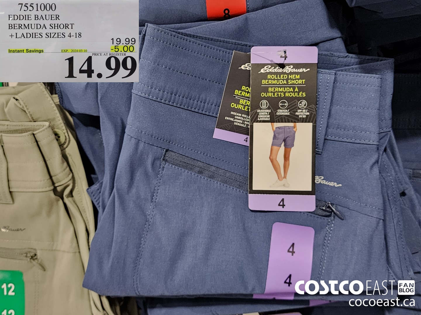 7551000 EDDIE BAUER BERMUDA SHORT + LADIES SIZES 4-18 ($5.00 INSTANT SAVINGS EXPIRES ON 2024-03-10) $14.99