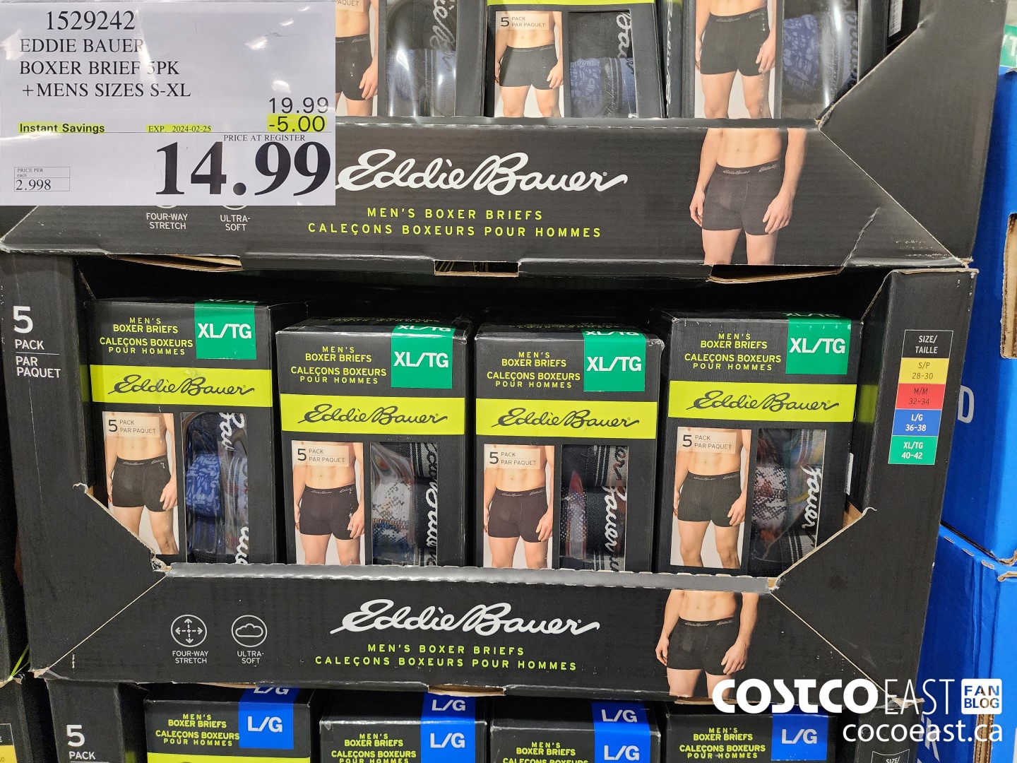 1529242 EDDIE BAUER BOXER 5PK +MENS SIZES S-XL ($5.00 INSTANT SAVINGS EXPIRES ON 2024-02-25) $14.99