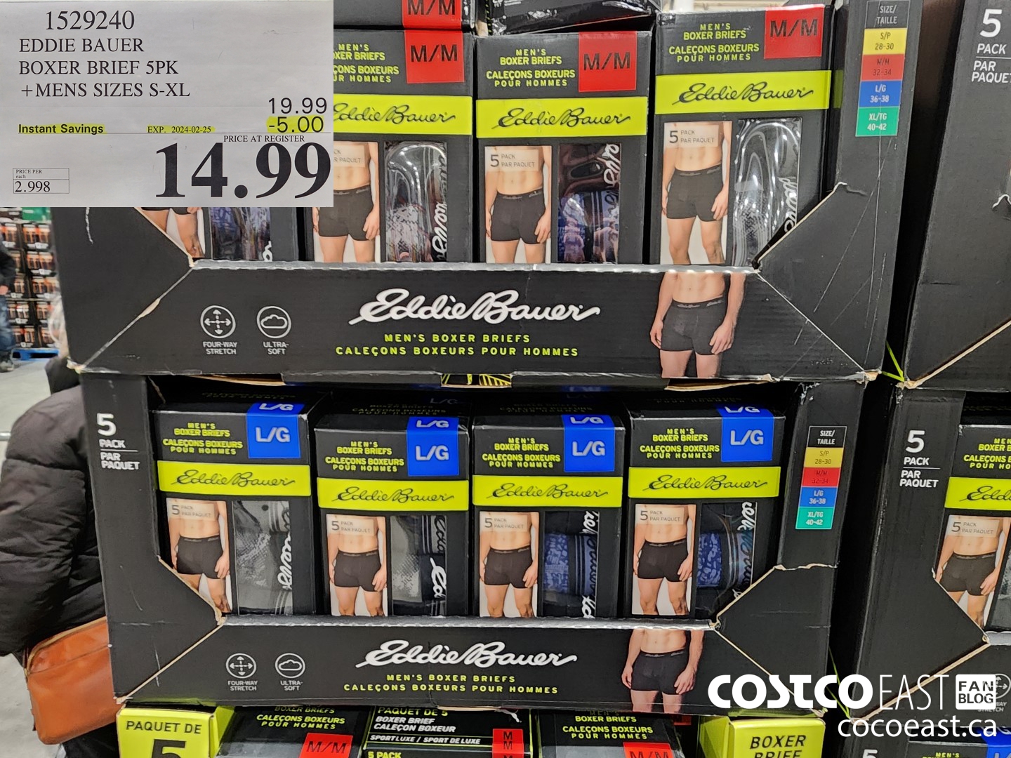 1529240 EDDIE BAUER BOXER 5PK +MENS SIZES S-XL ($5.00 INSTANT SAVINGS EXPIRES ON 2024-02-25) $14.99